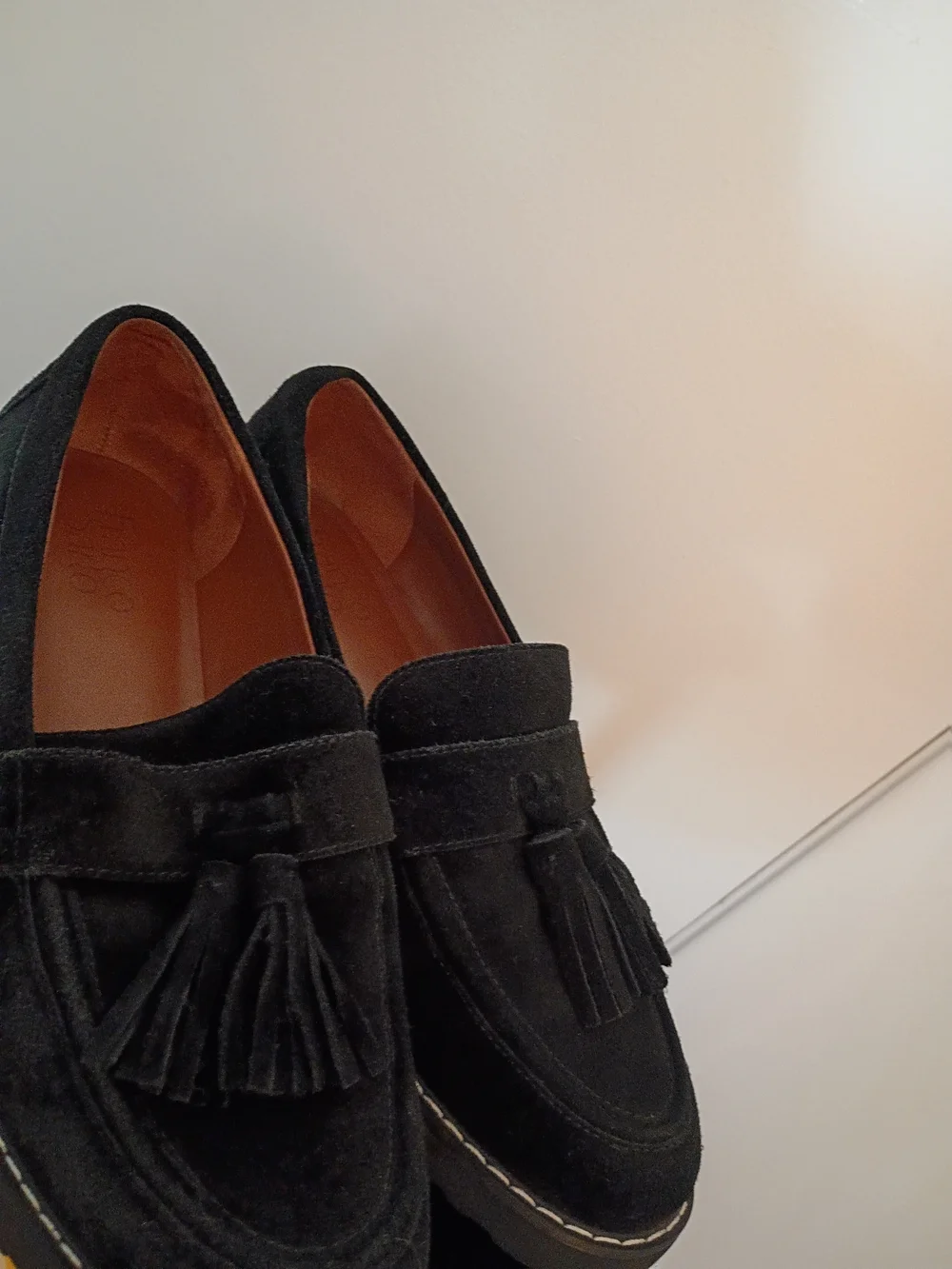 Women's Black Suede Tassel Loafers